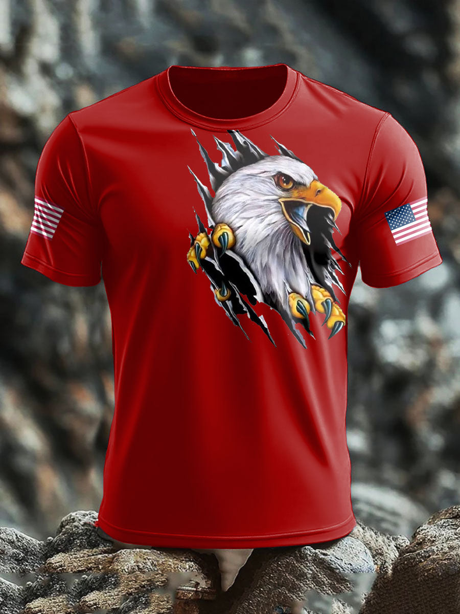 Men's American Flag Eagle Printed T-shirt gracestitchs