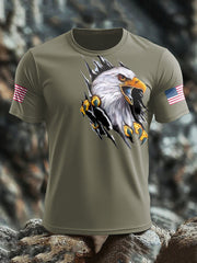 Men's American Flag Eagle Printed T-shirt