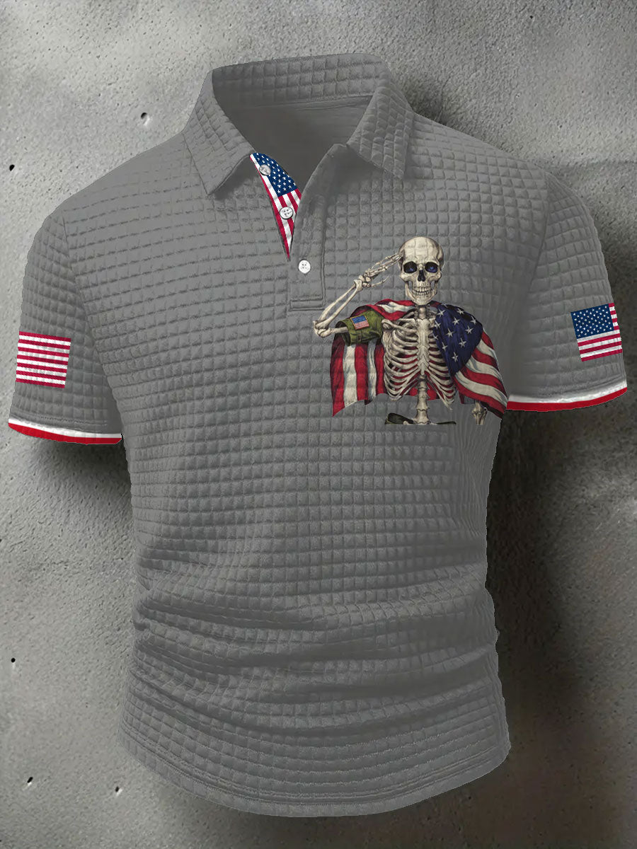 Men's American Flag Eagle Printed Casual Tops gracestitchs