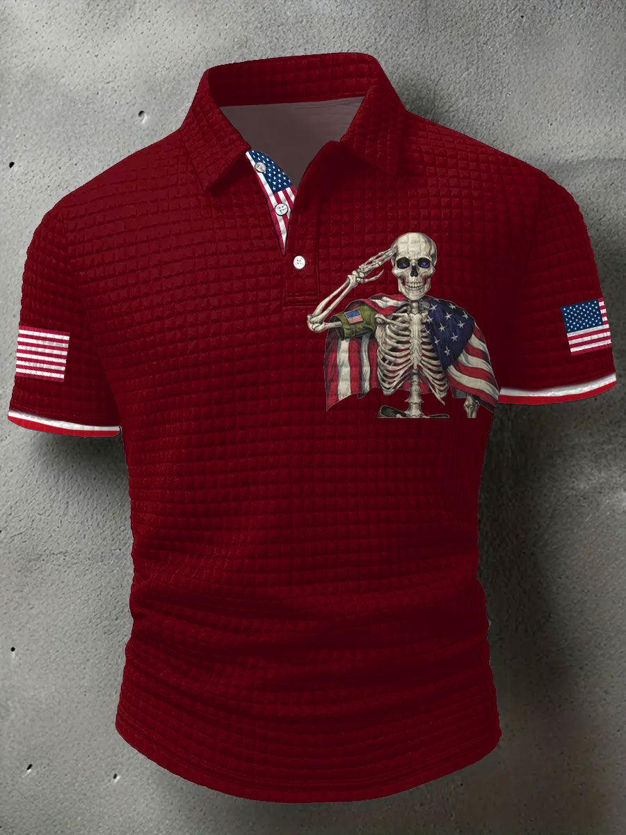 Men's American Flag Eagle Printed Casual Tops gracestitchs