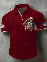 Men's American Flag Eagle Printed Casual Tops gracestitchs