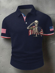 Men's American Flag Eagle Printed Casual Tops gracestitchs