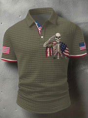 Men's American Flag Eagle Printed Casual Tops gracestitchs