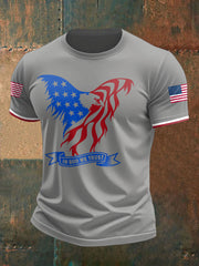 Men's American Flag Eagle Printed T-shirt