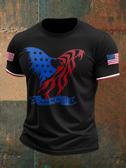Men's American Flag Eagle Printed T-shirt