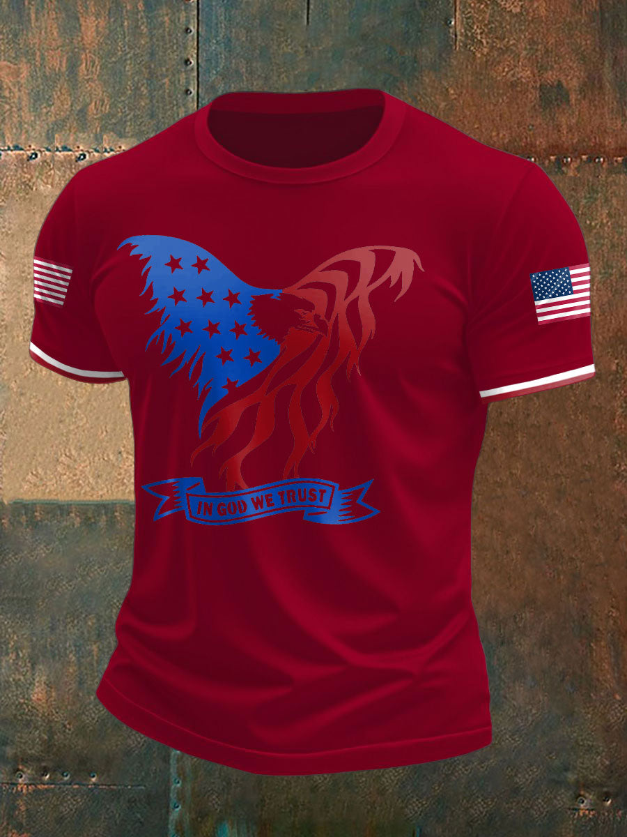 Men's American Flag Eagle Printed T-shirt gracestitchs