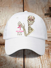 Unisex Funny Breast Cancer Awarenessd Skull Check Your Boobs Mine Tried To Kill Me Print Baseball Cap gracestitchs