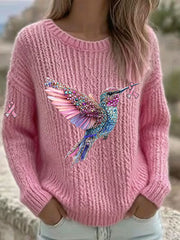 Women's Pink Ribbon Print Casual Top gracestitchs
