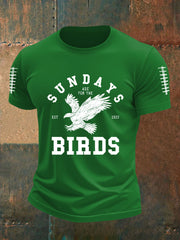 Men's Sundays Are For The Birds Football Fans Lovers Gameday Casual Short Sleeve Tee