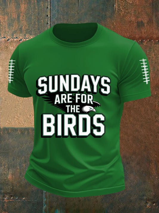Men's Sundays Are For The Birds Football Fans Lovers Gameday Casual Short Sleeve Tee