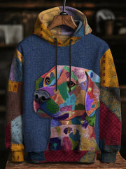 Men's Colorful Animal Print Drop-Shoulder Hoodie gracestitchs