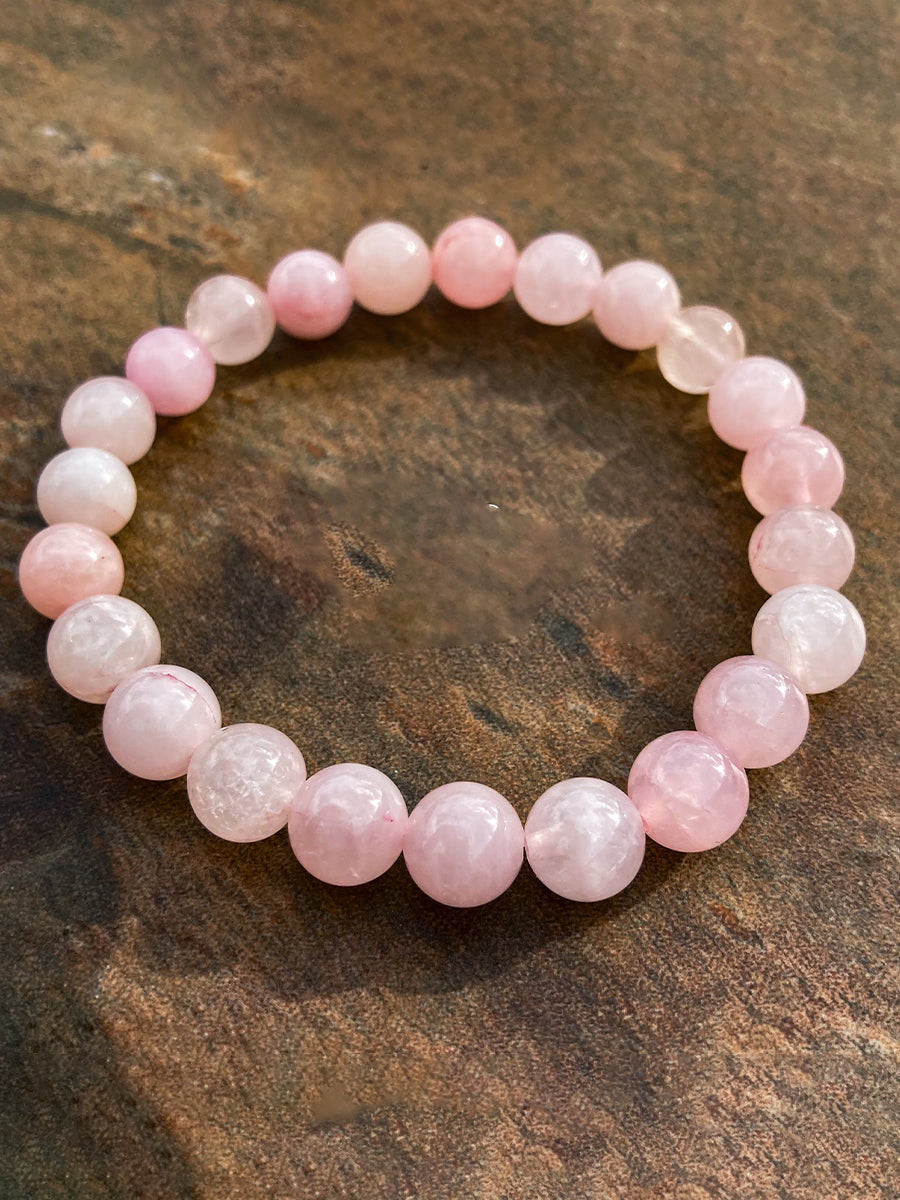 Breast Cancer Awareness Inspired Pink Bead Bracelet gracestitchs