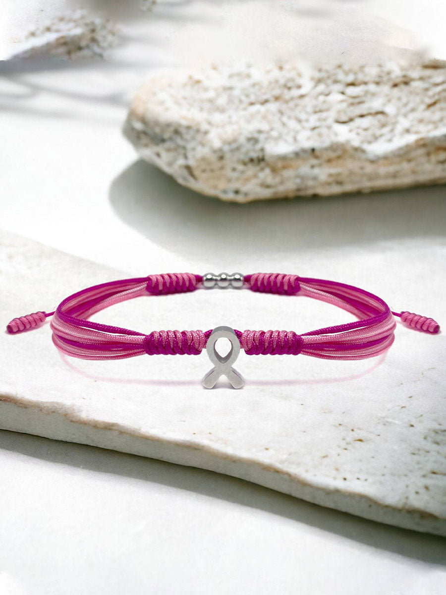 Women's breast cancer pink bracelet gracestitchs