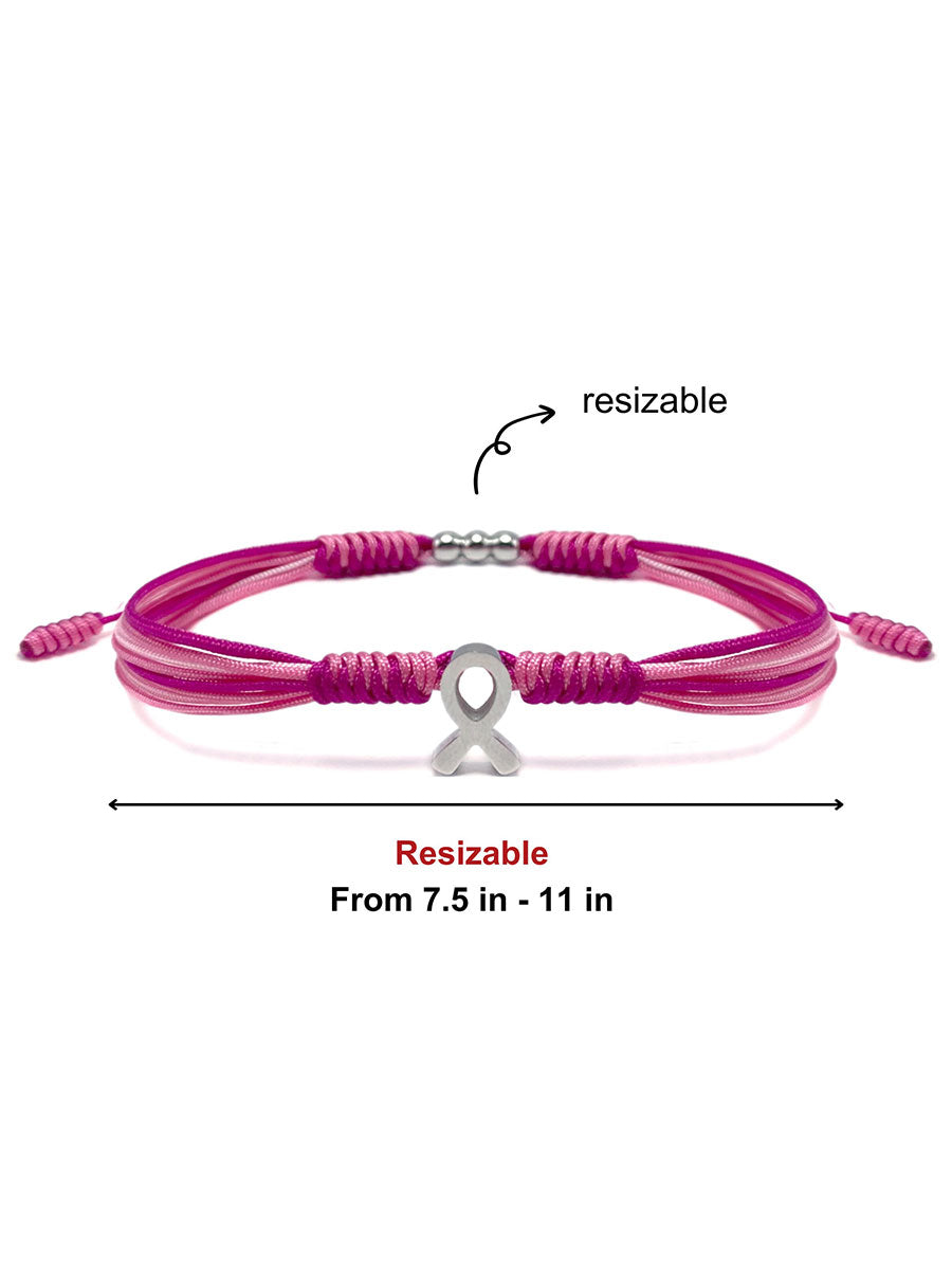 Women's breast cancer pink bracelet gracestitchs