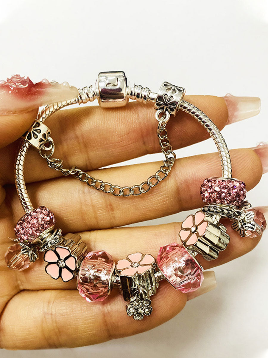 Women's breast cancer pink bracelet gracestitchs