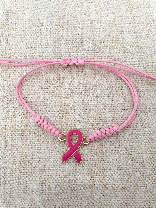Women's Breast Cancer Pink Adjustable Bracelet gracestitchs