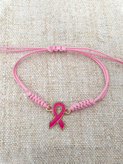 Women's Breast Cancer Pink Adjustable Bracelet gracestitchs