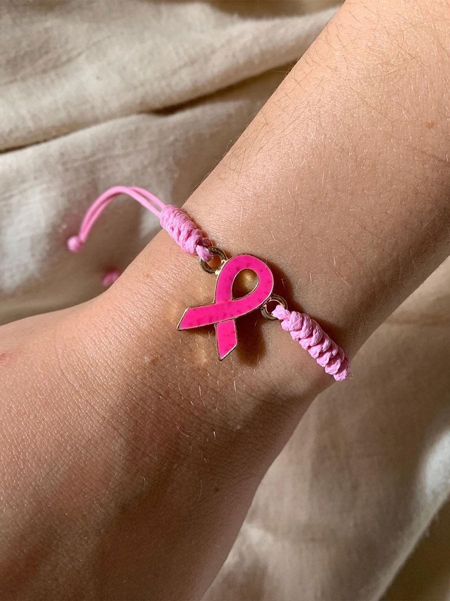 Women's Breast Cancer Pink Adjustable Bracelet gracestitchs