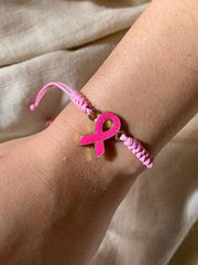 Women's Breast Cancer Pink Adjustable Bracelet gracestitchs