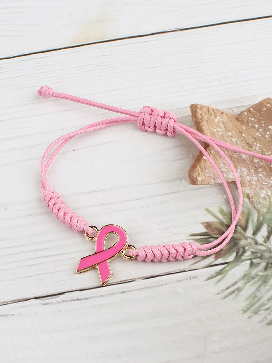 Women's Breast Cancer Pink Adjustable Bracelet gracestitchs