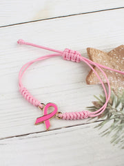 Women's Breast Cancer Pink Adjustable Bracelet gracestitchs