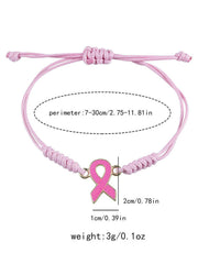 Women's Breast Cancer Pink Adjustable Bracelet gracestitchs