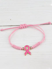 Women's Breast Cancer Pink Adjustable Bracelet gracestitchs