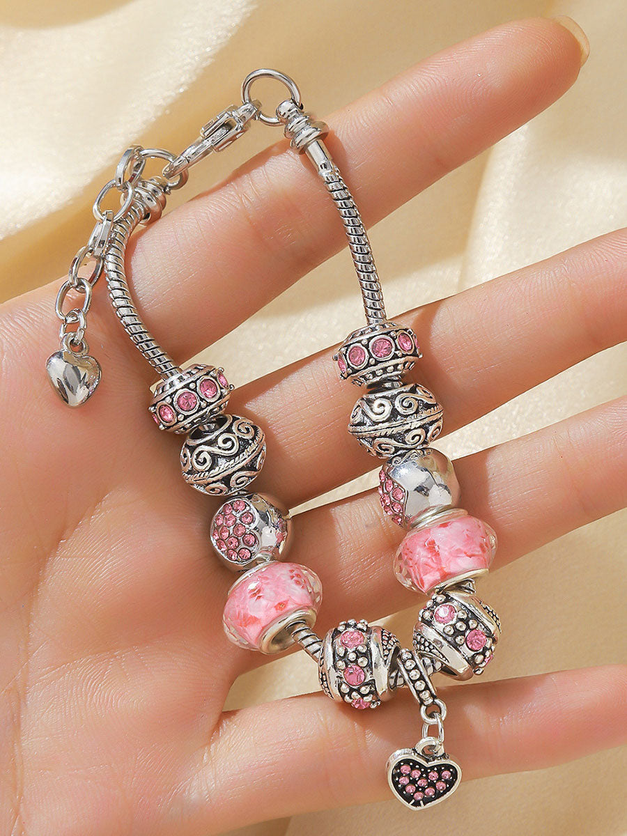 Women's breast cancer pink bracelet gracestitchs
