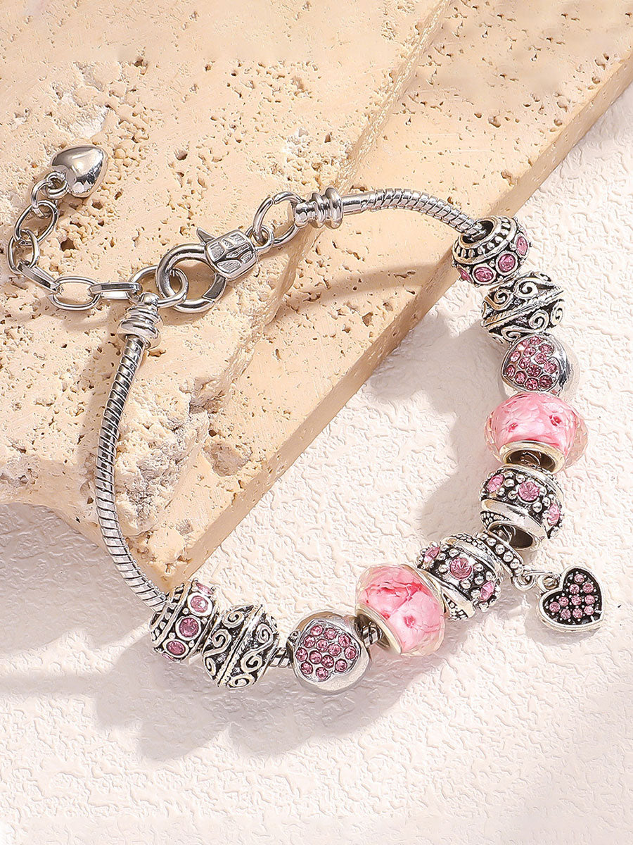 Women's breast cancer pink bracelet gracestitchs