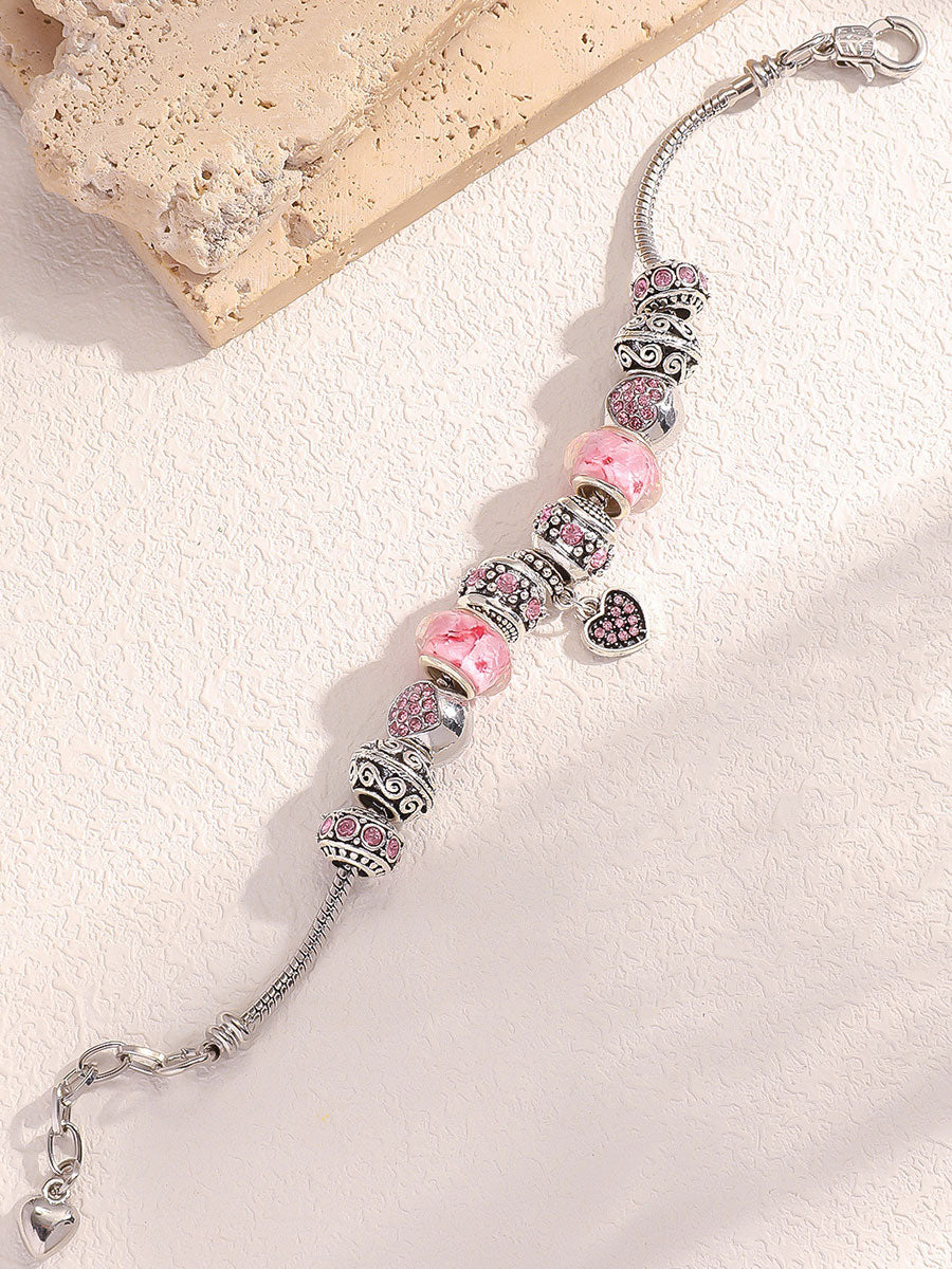 Women's breast cancer pink bracelet gracestitchs