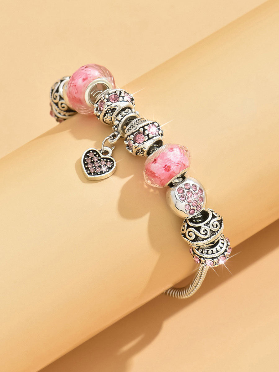 Women's breast cancer pink bracelet gracestitchs