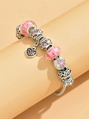 Women's breast cancer pink bracelet gracestitchs