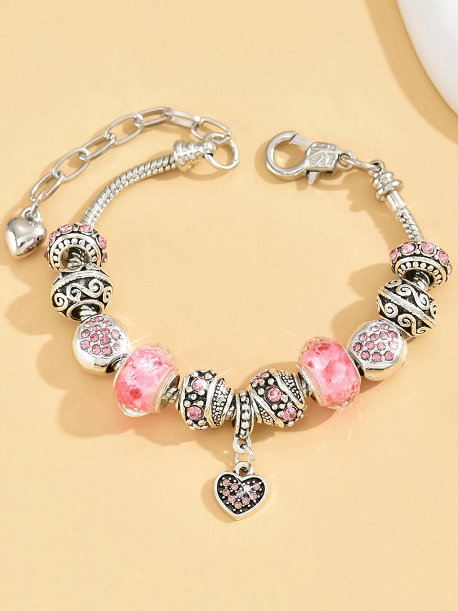 Women's breast cancer pink bracelet gracestitchs