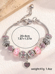 Women's breast cancer pink bracelet gracestitchs