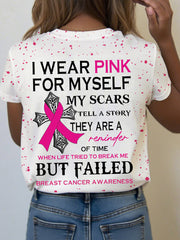 Women's Breast Cancer Awareness I Wear Pink For Myself My Scars Tell A Story T-Shirt gracestitchs