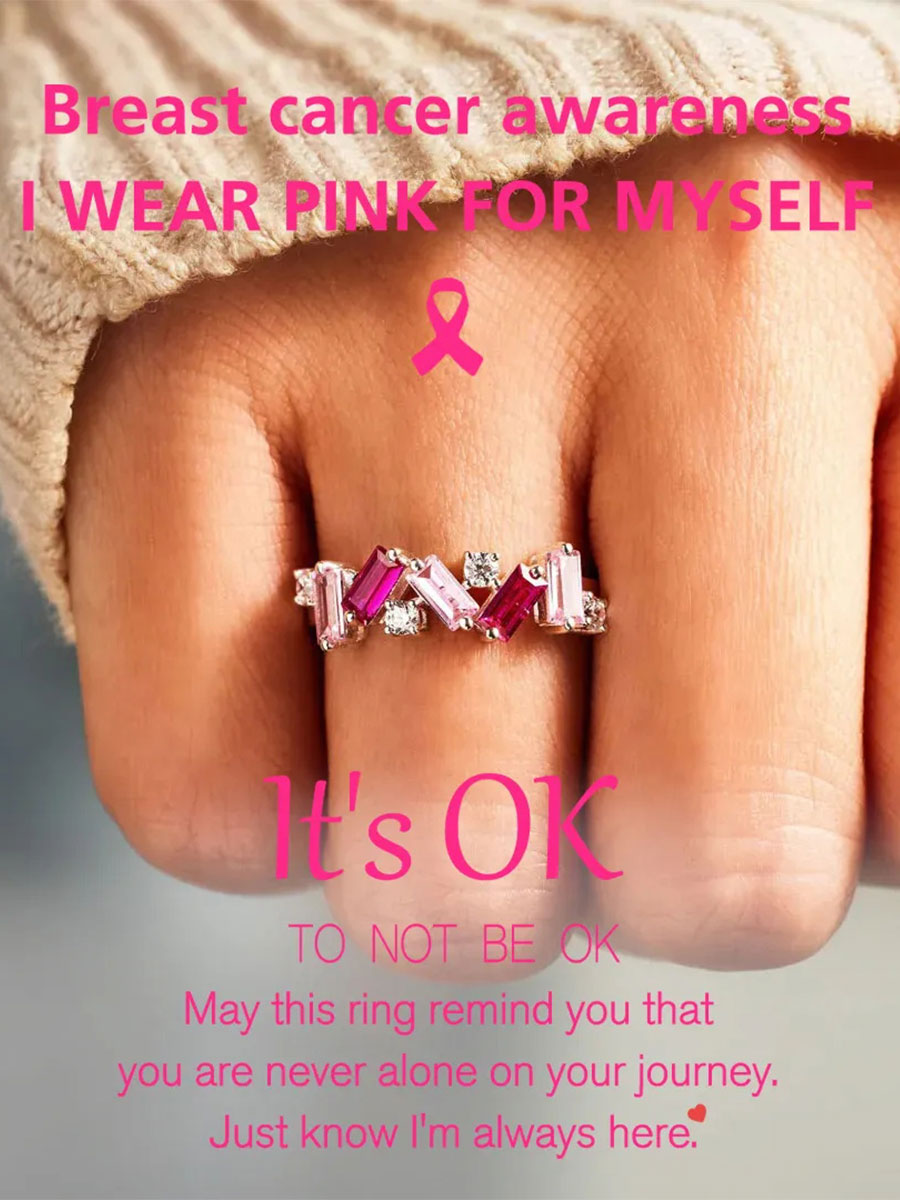 Women's breast cancer ring gracestitchs
