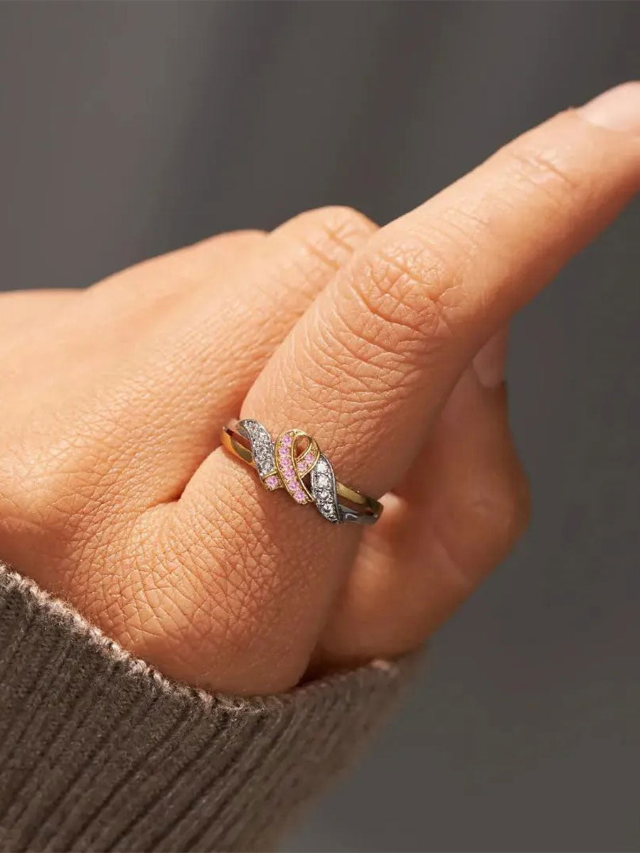 Women's breast cancer ring gracestitchs