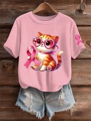 Women's Breast Cancer Pink Cozy Knit Sweater