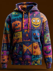 Vintage Halloween Pumpkin Print Art Casual Hoodie gracestitchs