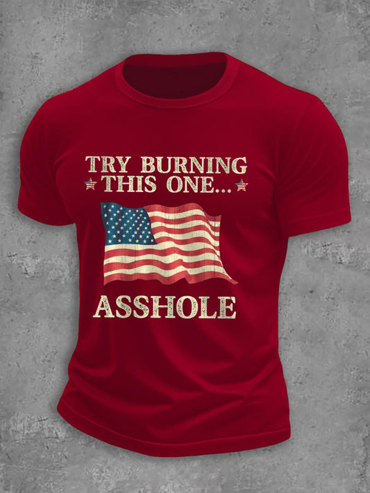 Men's Try Burning This One short-sleeved T-shirt gracestitchs