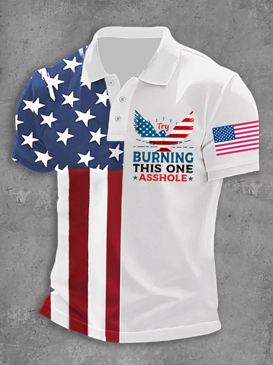 Men's Try Burning This One Patroit Shirt gracestitchs