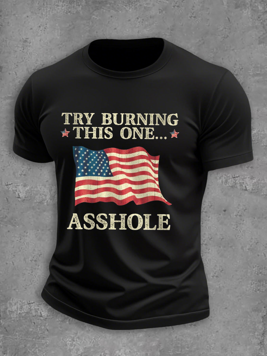 Men's Try Burning This One short-sleeved T-shirt gracestitchs