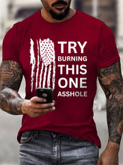 Men's Try Burning This One cotton short-sleeved T-shirt gracestitchs