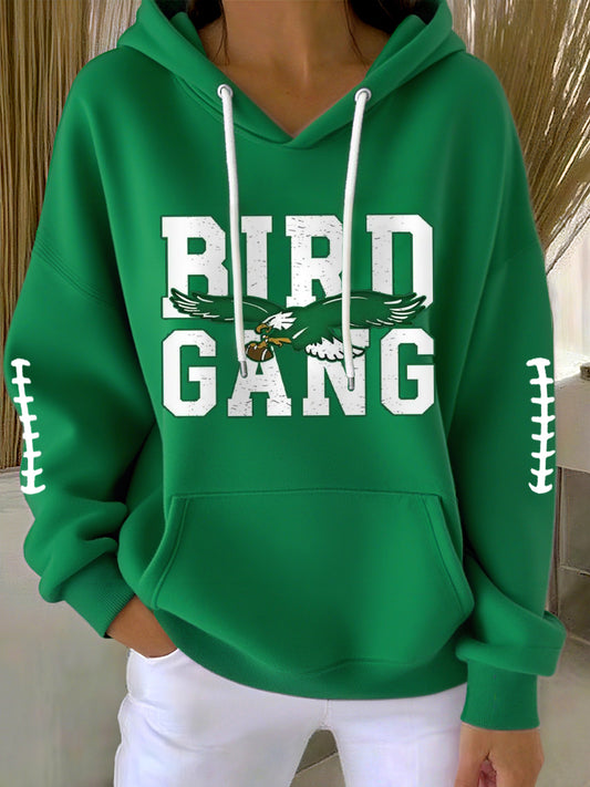 Women's Bird Gang Football Fans Lovers Gameday Casual Hoodie