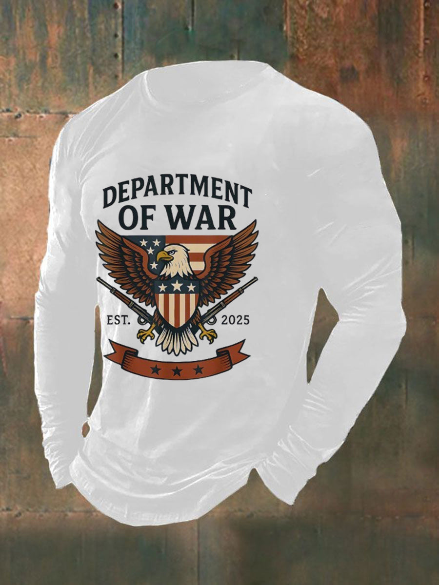 Men's Department of War 2025 Print long sleeve T-shirt gracestitchs