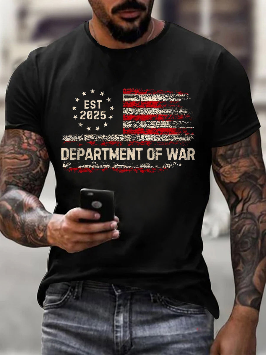 Men's Department of War 2025 Print short-sleeved T-shirt gracestitchs