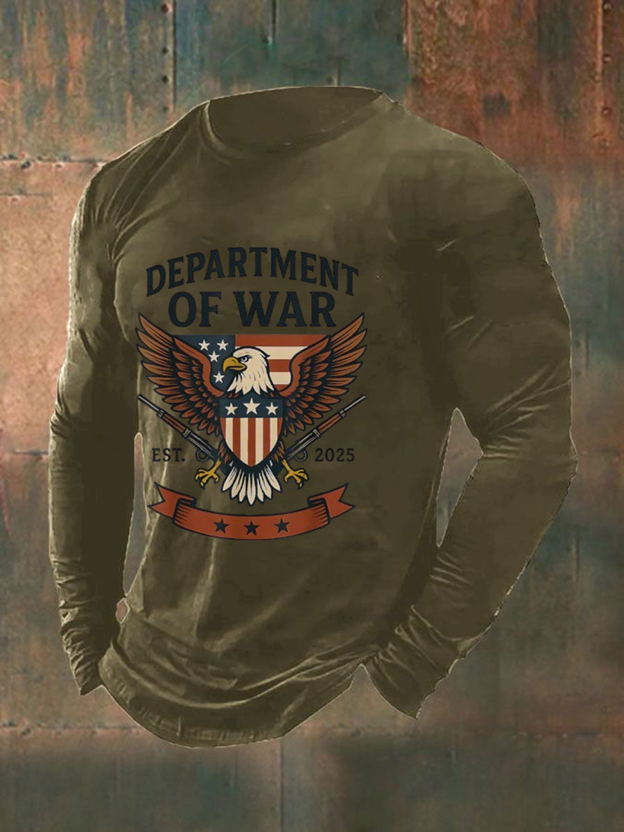 Men's Department of War 2025 Print long sleeve T-shirt gracestitchs
