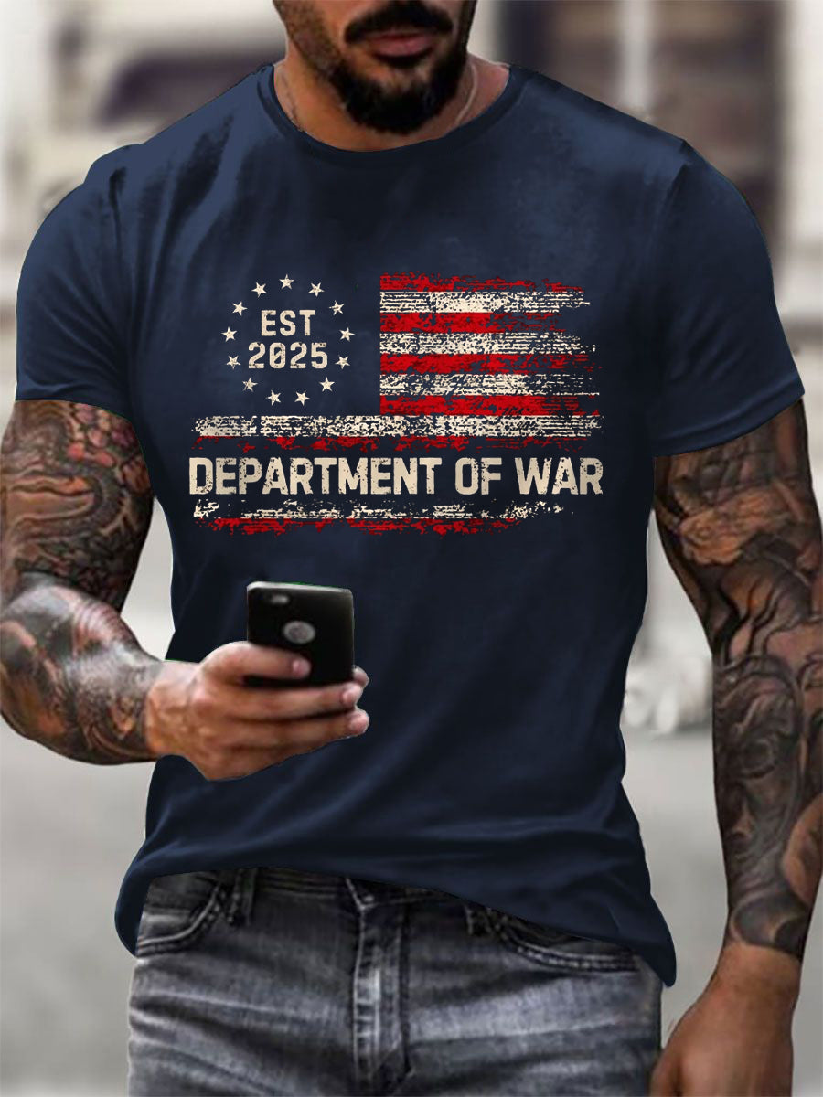 Men's Department of War 2025 Print short-sleeved T-shirt gracestitchs
