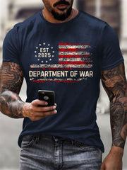 Men's Department of War 2025 Print short-sleeved T-shirt gracestitchs