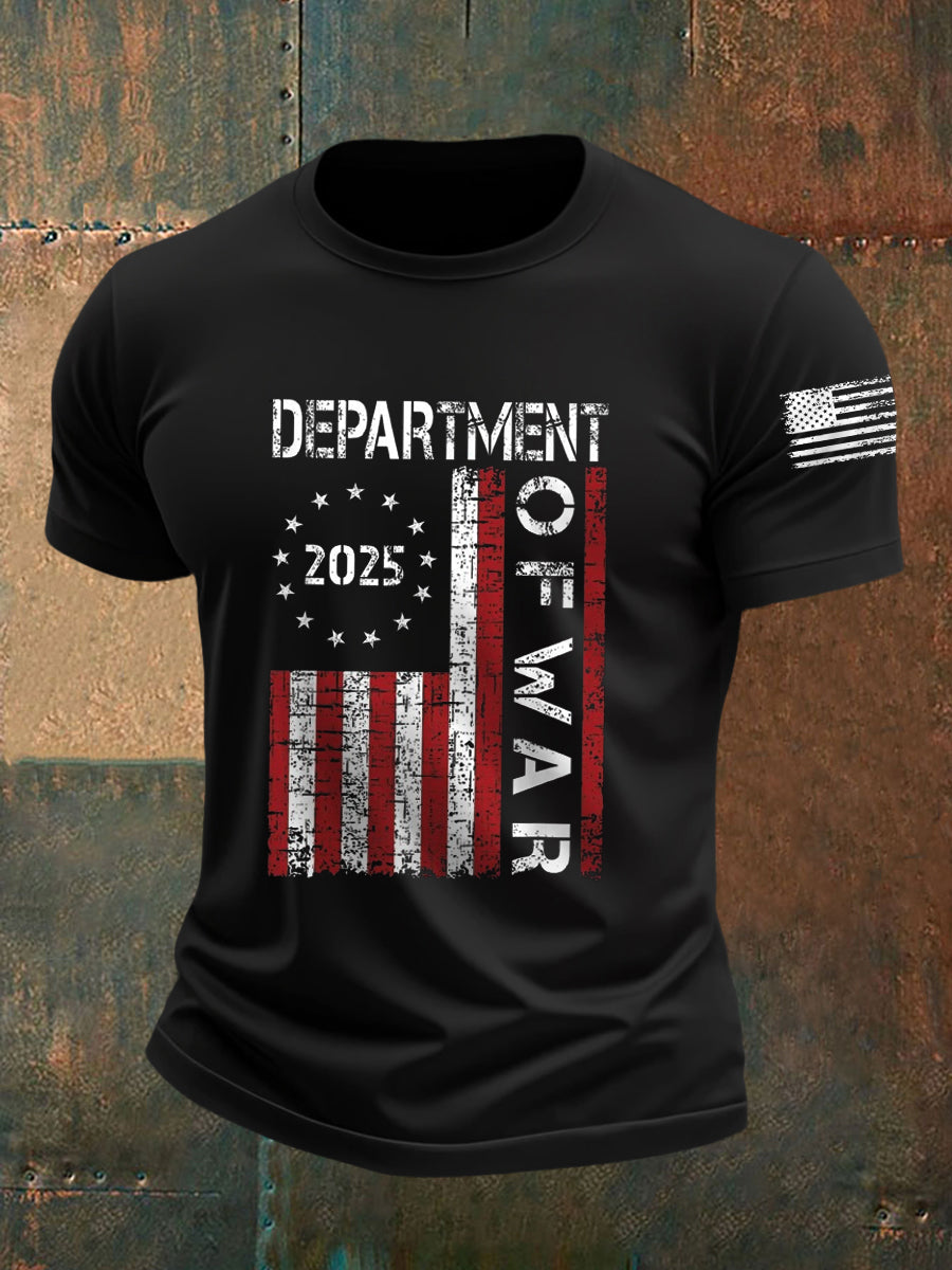 Men's Department of War 2025 Print short-sleeved T-shirt gracestitchs